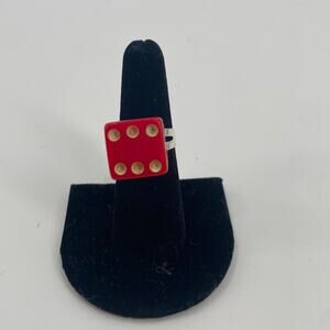 Handmade red D and D dice ring